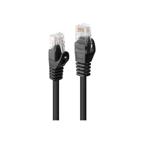 Lindy Basic - Cordon de raccordement - RJ-45 (M) pour RJ-45 (M) - 50 cm - UTP - CAT 6 - moulé, sans crochet - noir