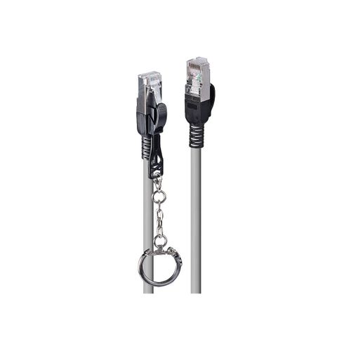 Lindy - Cordon de raccordement - RJ-45 (M) pour RJ-45 (M) - 20 m - 6 mm - S/FTP, PiMF - CAT 6a - sans halogène, sans crochet - gris