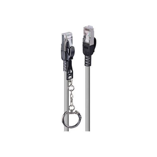 Lindy - Cordon de raccordement - RJ-45 (M) pour RJ-45 (M) - 1 m - 6 mm - S/FTP, PiMF - CAT 6a - sans halogène, sans crochet - gris