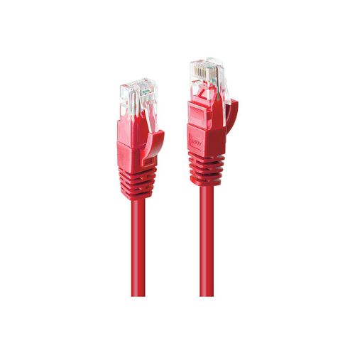 Lindy - Cordon de raccordement - RJ-45 (M) pour RJ-45 (M) - 50 cm - UTP - CAT 6 - moulé, sans crochet, bloqué - rouge