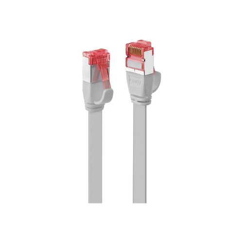 Lindy - Cordon de raccordement - RJ-45 (M) pour RJ-45 (M) - 30 cm - U / FTP (Paire torsadée blindée) - CAT 6 - plat, moulé, sans crochet - gris