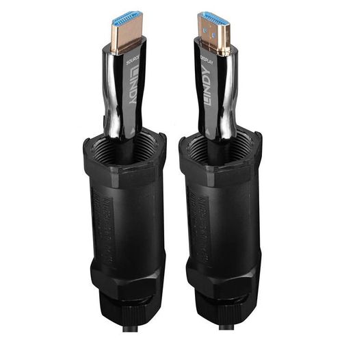 Lindy - Câble HDMI - HDMI mâle pour HDMI mâle - 10 m - cuivre hybride/fibre optique - noir - blindé, support 8K60Hz (7680 x 4320), support 4K120Hz (3840 x 2160)