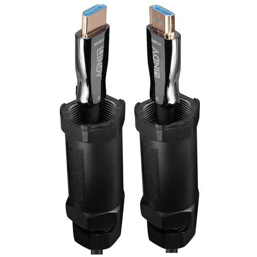 Lindy - Ultra High Speed - câble HDMI - HDMI mâle pour HDMI mâle - 20 m - cuivre hybride/fibre optique - noir - blindé, support 8K60Hz (7680 x 4320), support 4K120Hz (3840 x 2160), Active Optical...