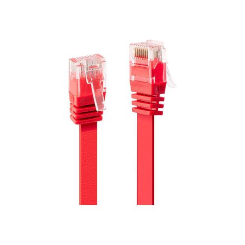 Lindy - Cordon de raccordement - RJ-45 (M) pour RJ-45 (M) - 1 m - UTP - CAT 6 - moulé, plat - rouge