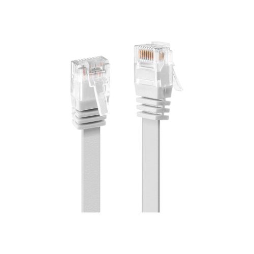 Lindy - Cordon de raccordement - RJ-45 (M) pour RJ-45 (M) - 30 cm - UTP - CAT 6 - moulé, plat - blanc