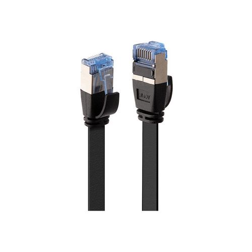 Lindy - Cordon de raccordement - RJ-45 (M) pour RJ-45 (M) - 30 cm - U / FTP (Paire torsadée blindée) - CAT 6a - moulé, sans crochet, plat - noir