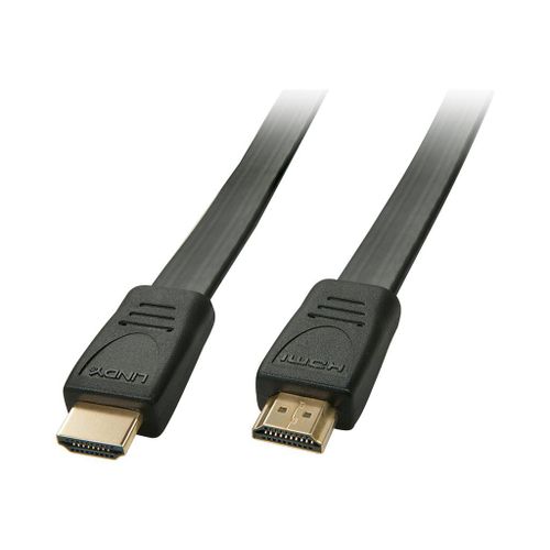 Lindy - Câble HDMI - HDMI mâle pour HDMI mâle - 1 m - blindé - noir - moulé, plat, support 4K