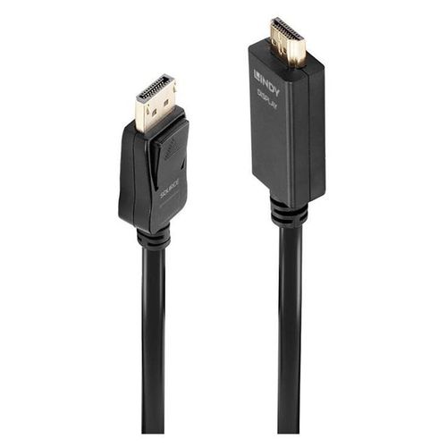 Lindy - Câble adaptateur - DisplayPort mâle verrouillé pour HDMI mâle - 50 cm - passif, support 4K