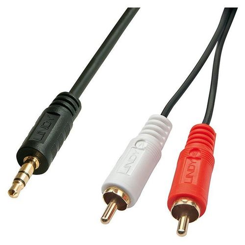 Lindy Premium - Câble audio - RCA x 2 mâle pour mini-phone stereo 3.5 mm mâle - 20 m - blindé - noir