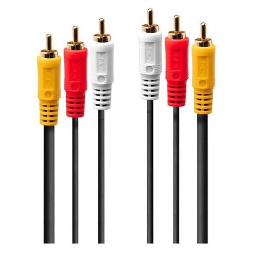 Lindy Premium - Câble vidéo/audio - vidéo / audio composite - phono RCA x 3 mâle pour phono RCA x 3 mâle - 2 m - blindé - noir