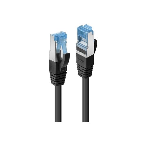 Lindy - Cordon de raccordement - RJ-45 (M) pour RJ-45 (M) - 7.5 m - SFTP, PiMF - CAT 6a - IEEE 802.3af/IEEE 802.3at - moulé, sans crochet, bloqué - noir