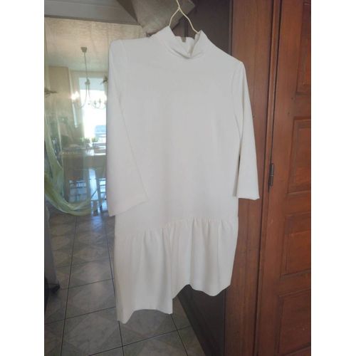 Robe Pull Blanche Col Roulé Sandro S/36 Vintage