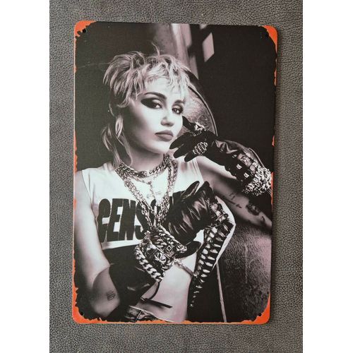 Plaque métallique décorative Miley Cyrus