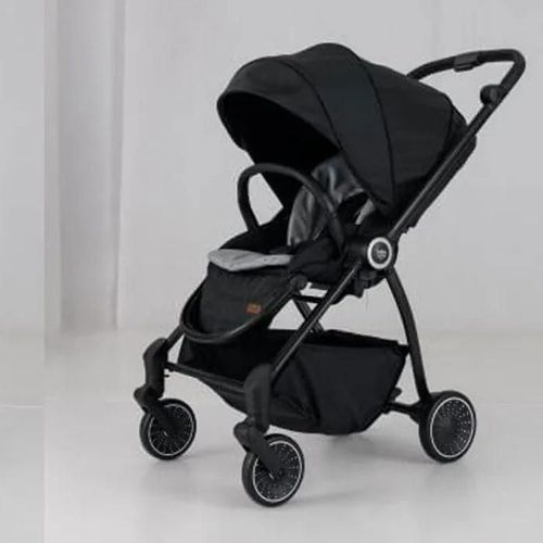 Costway Poussette Canne Pliable Bébé Avec Siège Réversible & Dossier Inclinable, Panier Inférieur, Harnais À 5 Points, 15 Kg, Noir