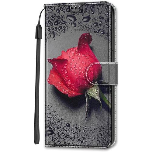 Housse Pour Iphone 12/Iphone 12 Pro, Etui De Protection En Cuir Coque À Rabat Portefeuille Antichoc Folio À Clapet Avec Fonction Support Porte Carte, Rose