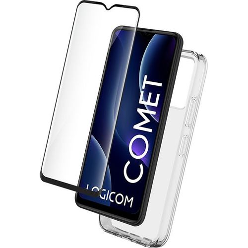 Pack 2 En 1 Coque Logicom Comet Souple Transparente + Protège Écran + Smartframe¿ - Certifié Grs Bigben