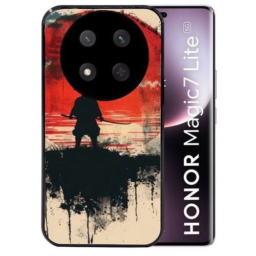 Coque Noire Pour Magic 7 Lite Samourai Rouge