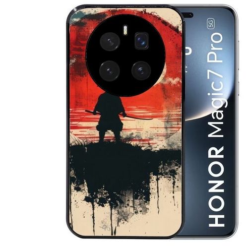 Coque Noire Pour Magic 7 Pro Samourai Rouge