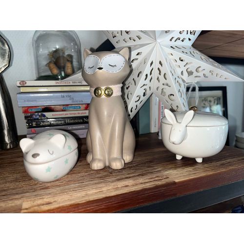 Lot déco maison du monde boîte à dent boîte à bijoux et renard