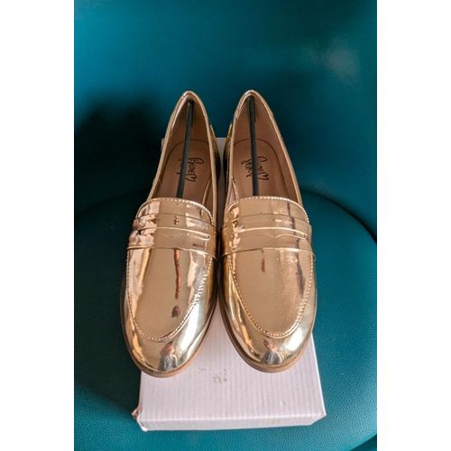 Mocassins Dorées Très Chic Neuf 38
