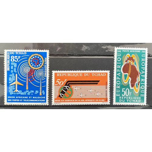 Lot De 3 Timbres Neufs** Tchad 1963 Y&t N° Pa 9 À 10