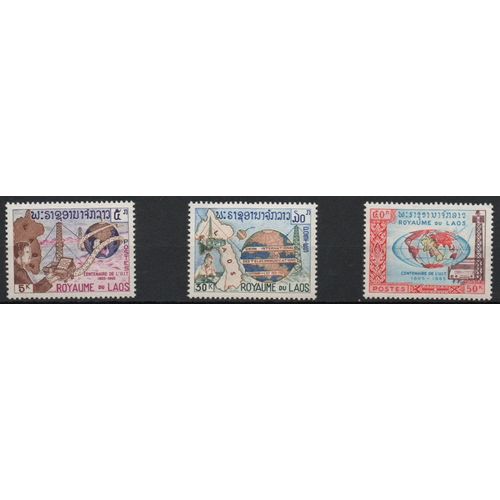 Laos Timbres Union Internationale Des Télécommunications 1965