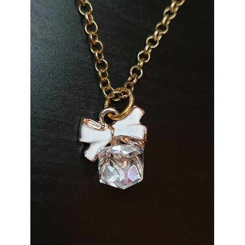 Collier Fantaisie "Cadeau" Blanc