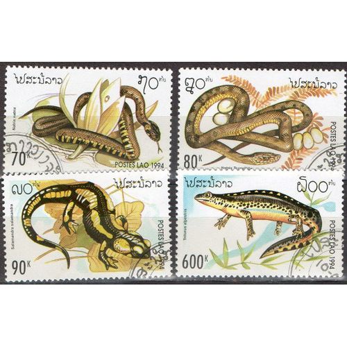 Laos Timbres Les Reptiles