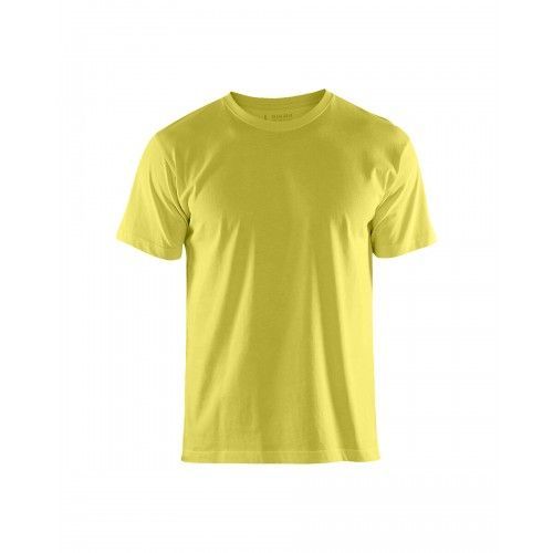 T-shirt de travail respirant 100% coton uni 3525 - jaune fluo - XXXLT BLAKLADER