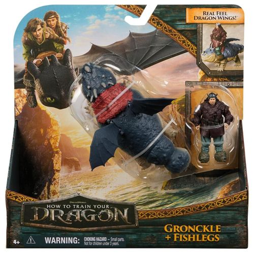 DRAGONS MOVIE PACK DRAGON ET VIKING 25 CM GRONK Dragons Movie