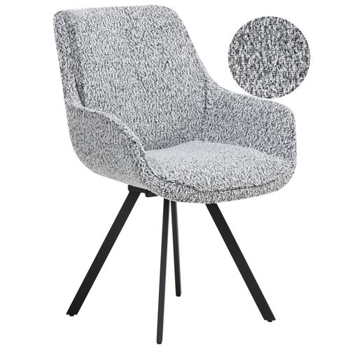 Chaise De Salle À Manger Marcellus Bouclé Noir/Blanc