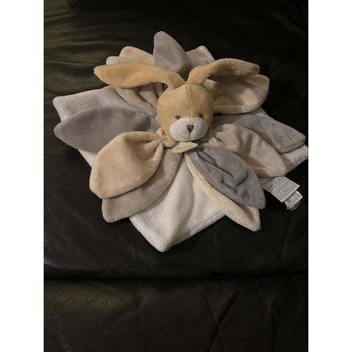 Doudou Plat Lapin Doudou Et Compagnie Collector Taupe Et Beige Pétale