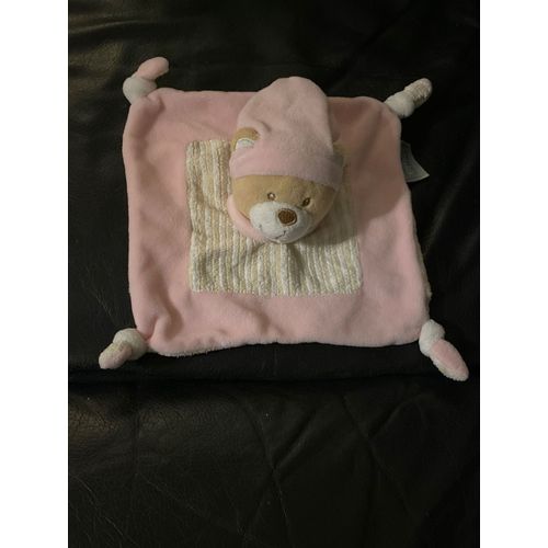 Doudou Plat Ours Mes Petits Cailloux Cmp Rose Beige 19 Cm