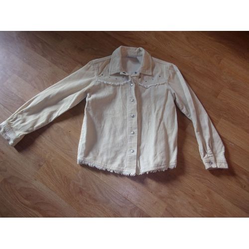 Veste Wax Max Velours Beige Décos Étoiles Et Franges 9 Ans Tbe