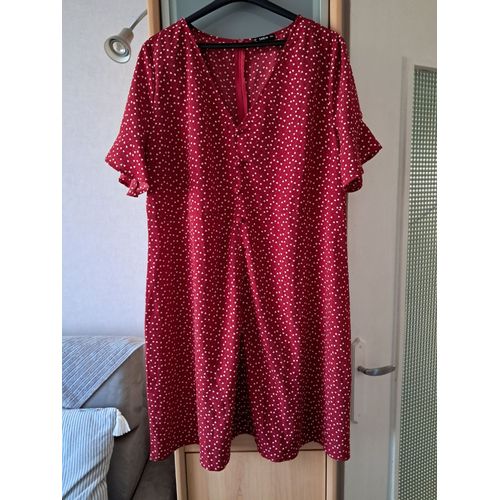 Robe Neuve Taille 46-48 Rouge C?Ur Blanc