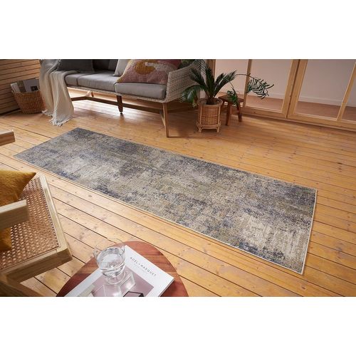 Gizeh - Tapis D'intérieur Et D'extérieur Tissé À Plat - Design Moderne - Aspect Usé - Lavable, Résistant Aux Intempéries Et Aux Uv - Pour Balcon, Terrasse, Jardin, Salon - Bleu Crème, 75 X[X1301]