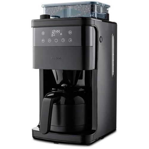 Cafetière Filtre Digitale Isotherme avec Broyeur MEDION MD 19911 1000W 1L Noir