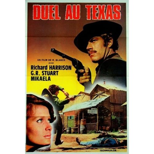 Duel Au Texas - Affiche Originale De Cinéma - Format 80x120 Cm - Un Film De Ricardo Blasco Avec Richard Harrison, Giacomo Rossi Stuart, Mikaela Wood, Sara Lezana, Daniel Martín / Western - Année 1963
