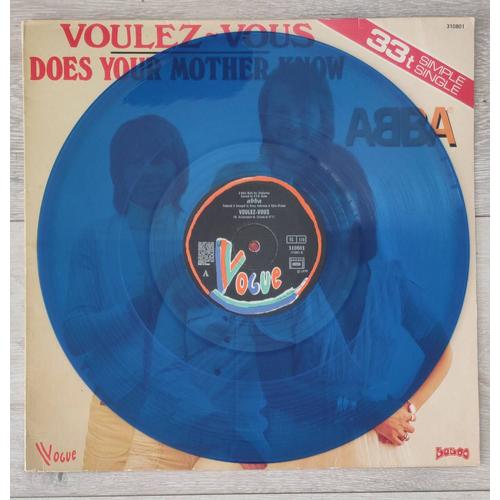 Abba - Voulez-Vous / Does Your Mother Know # Maxi 45 Tours, Vinyle De Couleur ( Bleu ) France 1979, Pop.