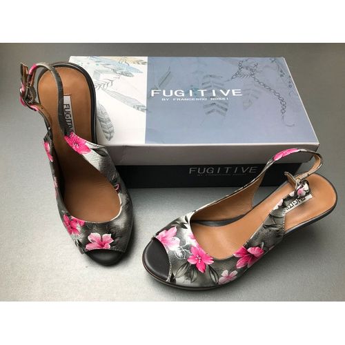 Chaussures Argentées À Fleurs Roses Fugitive By Franceso Rossi Neuves - Pointure 36