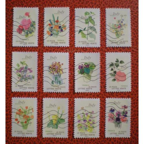 Des Fleurs À Foison - D'après Les Aquarelles De Raoul Dufy - Série Complète De 12 Timbres Oblitérés - France - Année 2024