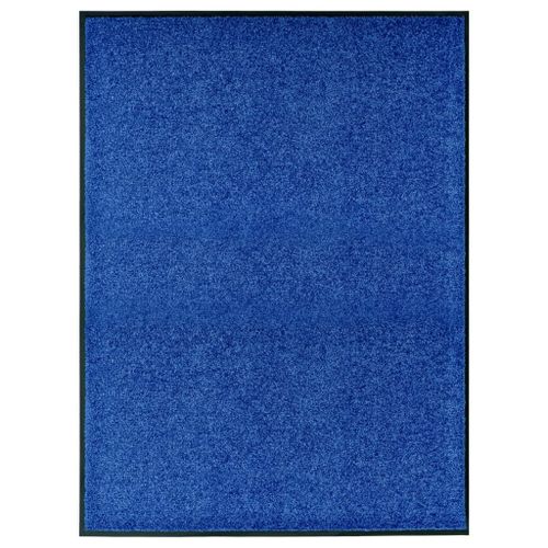 Vidaxl Paillasson Lavable Bleu 90x120 Cm