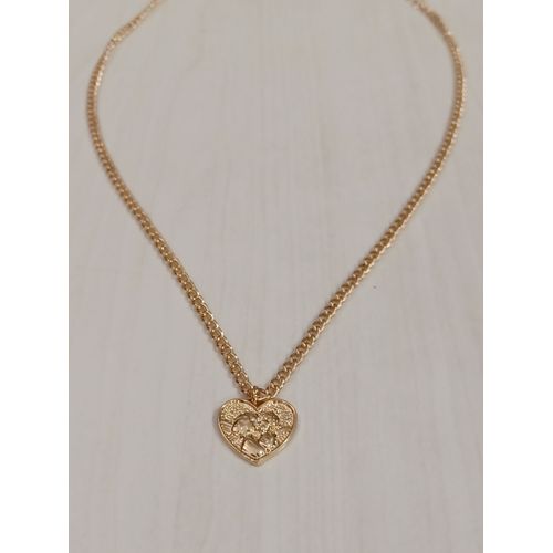 Collier Métal Doré,Pendentif Coeur,Taille 60cm
