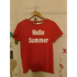 Tee-Shirt Rouge Imprimé Blanc 38 M Kiabi.