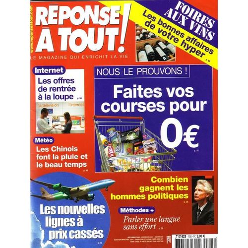 Reponse A Tout  N° 195 : Faites Vos Courses Pour 0 Euros