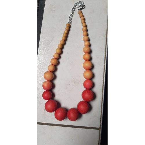 Collier Bois Orangé