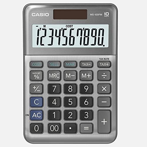 Casio MS-100FM - Calculatrice de bureau - 10 chiffres - pile, panneau solaire