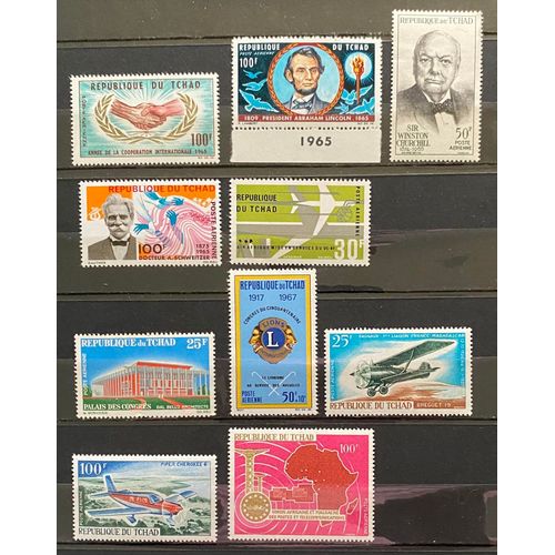 Lot De 10 Timbres Neufs** Tchad 1965/66/67 Y&t N° Pa 24,25,27,28,29,35,36,37,40,41