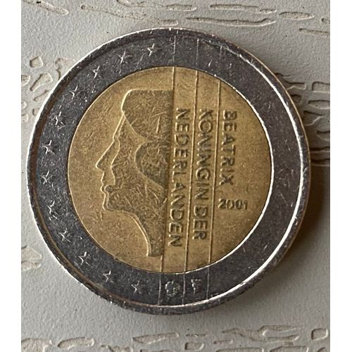 Piece De 2 Euros Rare 2001 Beatrix Koningin Der Nederlanden 2001 Tranche B