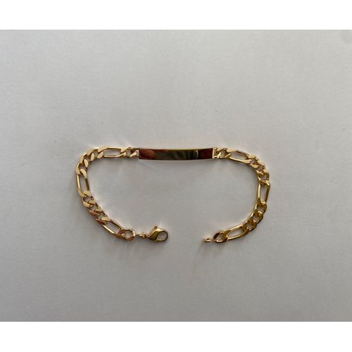 Gourmette Plaque Or 18k Plaque Vierge